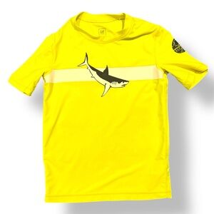 VGUC Gap Kids Neon Yellow Shark Swim Shirt (6/7)